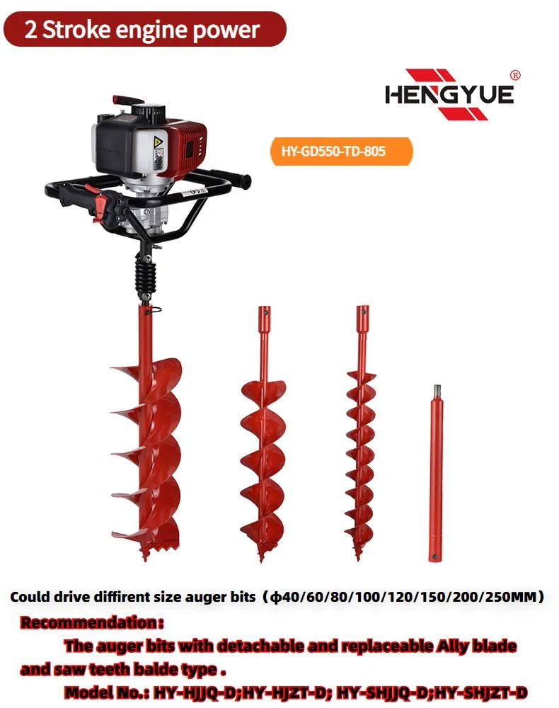 52cc Earth Auger with 3 Bits 100, 150, 200mm