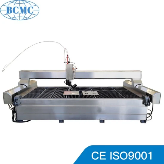 Bcmc 3 axes 5 axes Machine de découpe de pierre coupe au jet d'eau haute pression Angle de 60 degrés avec de l'eau abrasif verre machines à bois Hlrc